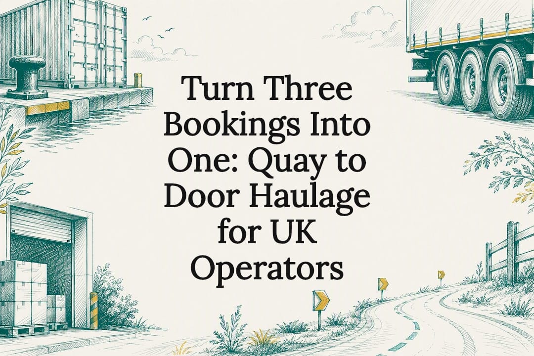 Decorative quay-to-door haulage title card